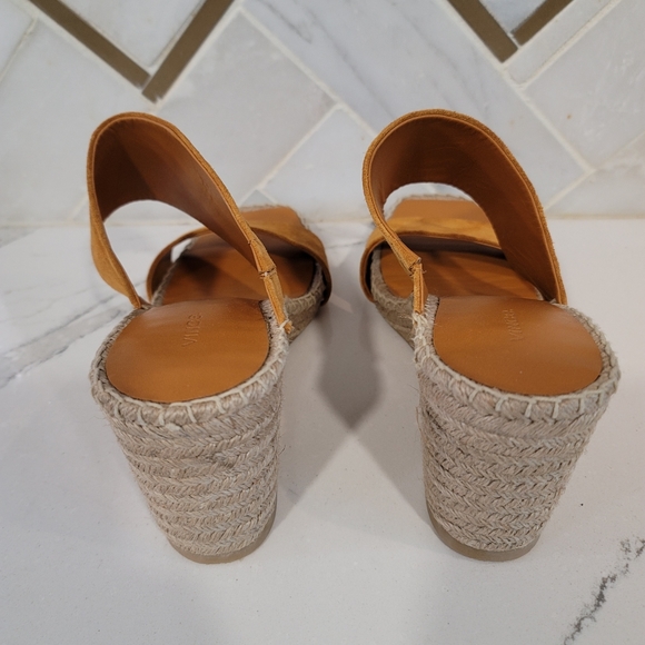 Vince NWT Garlin Suede espadrille wedge sandals jute heel with open square toe. - Picture 6 of 11